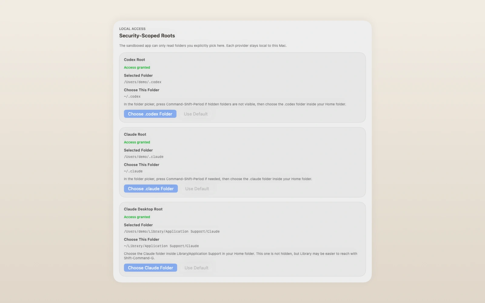 AOVIS Pulse settings screenshot